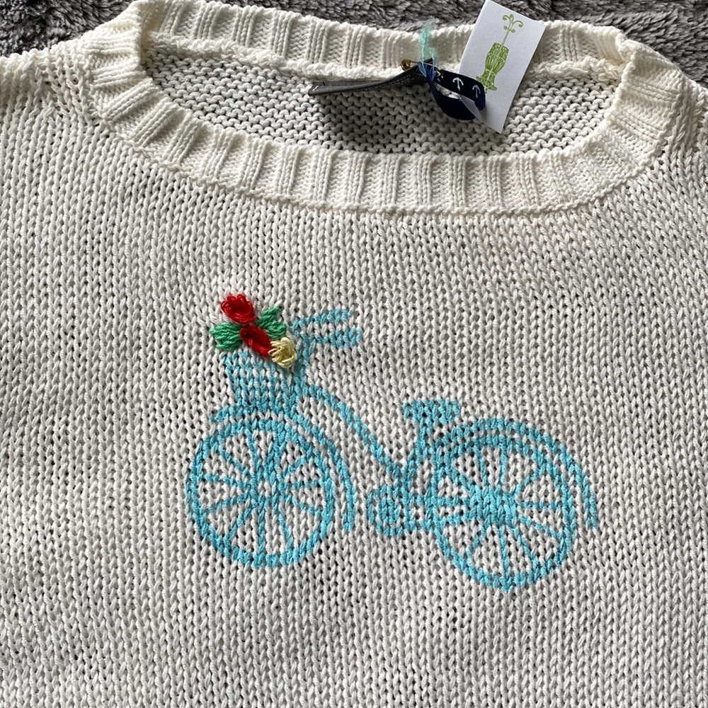 Wooden ships NWT M/L Cruiser Cotton Breaker White/Pool Bar Sweater